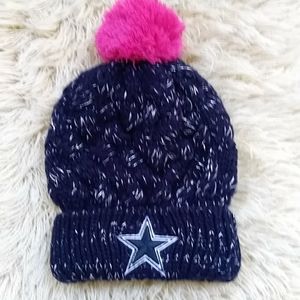 Blue Bonnie with pink tossel